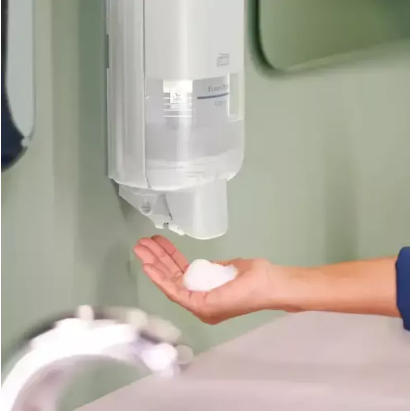 Soap and sanitizer dispenser Tork S4, biały — wall-mounted liquid dispenser, model 564500