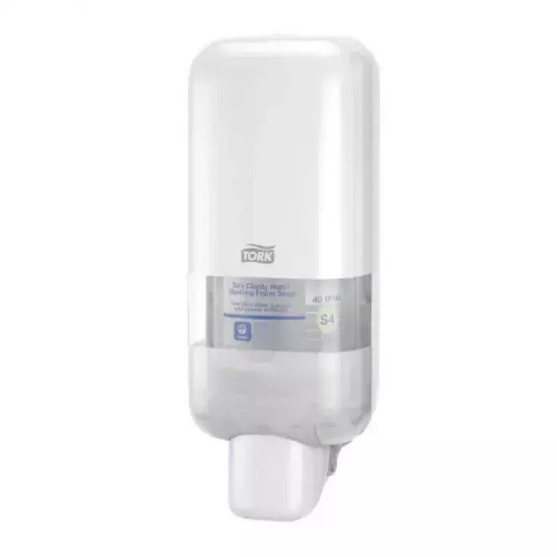 Soap and sanitizer dispenser Tork S4, biały — wall-mounted liquid dispenser, model 564500