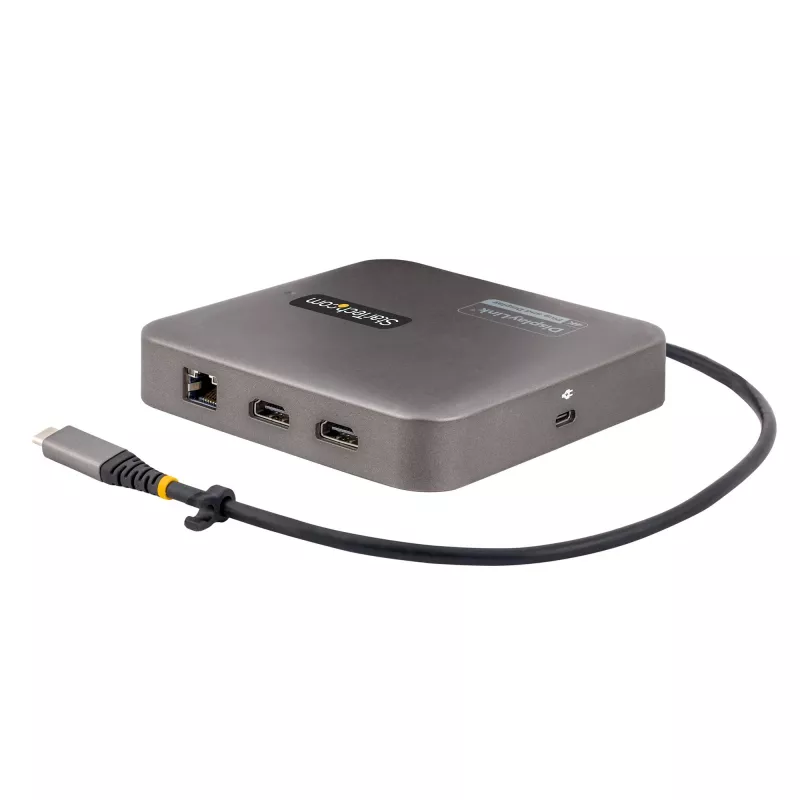 Stacja dokująca StarTech.com USB C, podwójne HDMI 4K 60 Hz, kompatybilna z Macbook Pro (M1/M2/M3/M4) i Windows, hub USB-A/USB-C 10 Gb/s, zasilanie Power Delivery 100 W, GbE, SD, kabel 22 cale/56 cm