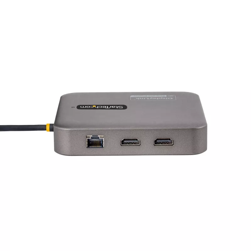 Stacja dokująca StarTech.com USB C, podwójne HDMI 4K 60 Hz, kompatybilna z Macbook Pro (M1/M2/M3/M4) i Windows, hub USB-A/USB-C 10 Gb/s, zasilanie Power Delivery 100 W, GbE, SD, kabel 22 cale/56 cm