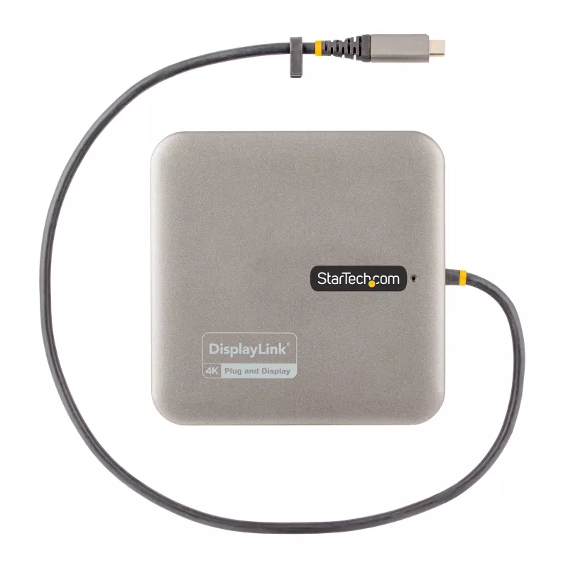 Stacja dokująca StarTech.com USB C, podwójne HDMI 4K 60 Hz, kompatybilna z Macbook Pro (M1/M2/M3/M4) i Windows, hub USB-A/USB-C 10 Gb/s, zasilanie Power Delivery 100 W, GbE, SD, kabel 22 cale/56 cm