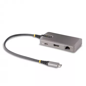Wieloportowy adapter USB-C StarTech.com – 4K 60Hz HDMI – HDR – 2-portowy hub USB 3.0 5 Gb/s – 100W Power Delivery Pass-Through – GbE – certyfikat Works with Chromebook – Windows/macOS