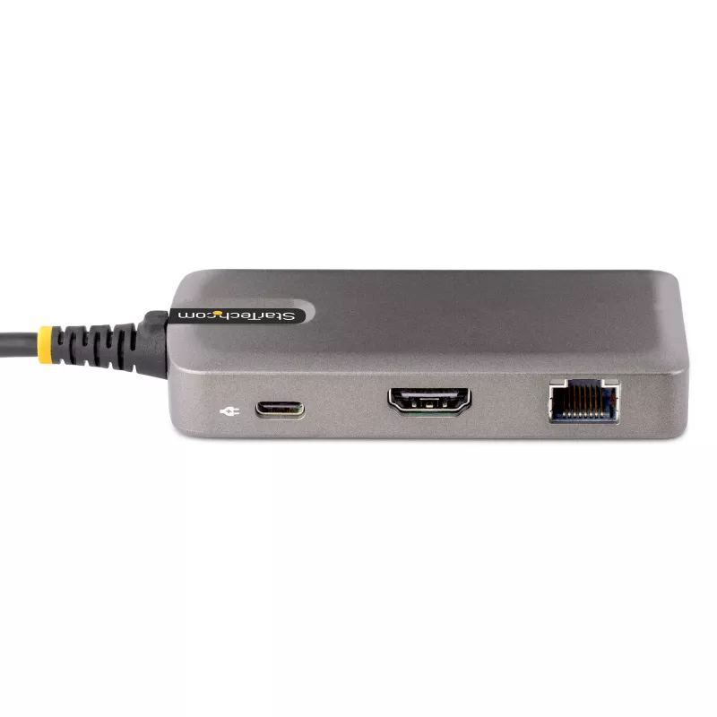 Wieloportowy adapter USB-C StarTech.com – 4K 60Hz HDMI – HDR – 2-portowy hub USB 3.0 5 Gb/s – 100W Power Delivery Pass-Through – GbE – certyfikat Works with Chromebook – Windows/macOS