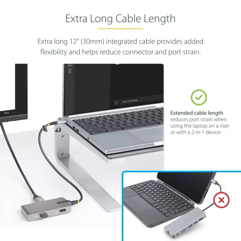 StarTech.com USB-C Multiport Adapter - 4K 60Hz HDMI z HDR - 3-portowy hub USB - 100W przelotowe zasilanie Power Delivery - Works With Chromebook certified - Windows/macOS/iPadOS/Android™