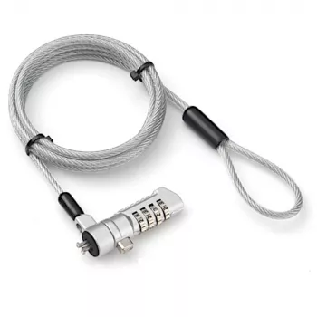 Techy Combination Notebook Security Padlock dla nano slotu, 1,8 m, Zamek szyfrowy, Metal, Stal, Srebrny