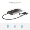 Adapter StarTech.com USB-C do dwóch HDMI - USB-C lub A do 2x HDMI - 4K 60 Hz - Przelotowe ładowanie Power Delivery 100 W - Wbudowany kabel 0,3 m (1 ft) - Konwerter USB na HDMI do wielu monitorów dla laptopa - TAA