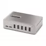 StarTech.com 10-portowy hub USB-C – 8x USB-A/2x USB-C – samodzielnie zasilany z zasilaczem 65 W – USB 3.1 10 Gb/s – hub USB do komputera stacjonarnego/laptopa z certyfikowanym kablem blokującym USB-IF o długości 0,9 m, hub USB C