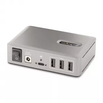 StarTech.com 10-portowy hub USB-C – 8x USB-A/2x USB-C – samodzielnie zasilany z zasilaczem 65 W – USB 3.1 10 Gb/s – hub USB do komputera stacjonarnego/laptopa z certyfikowanym kablem blokującym USB-IF o długości 0,9 m, hub USB C