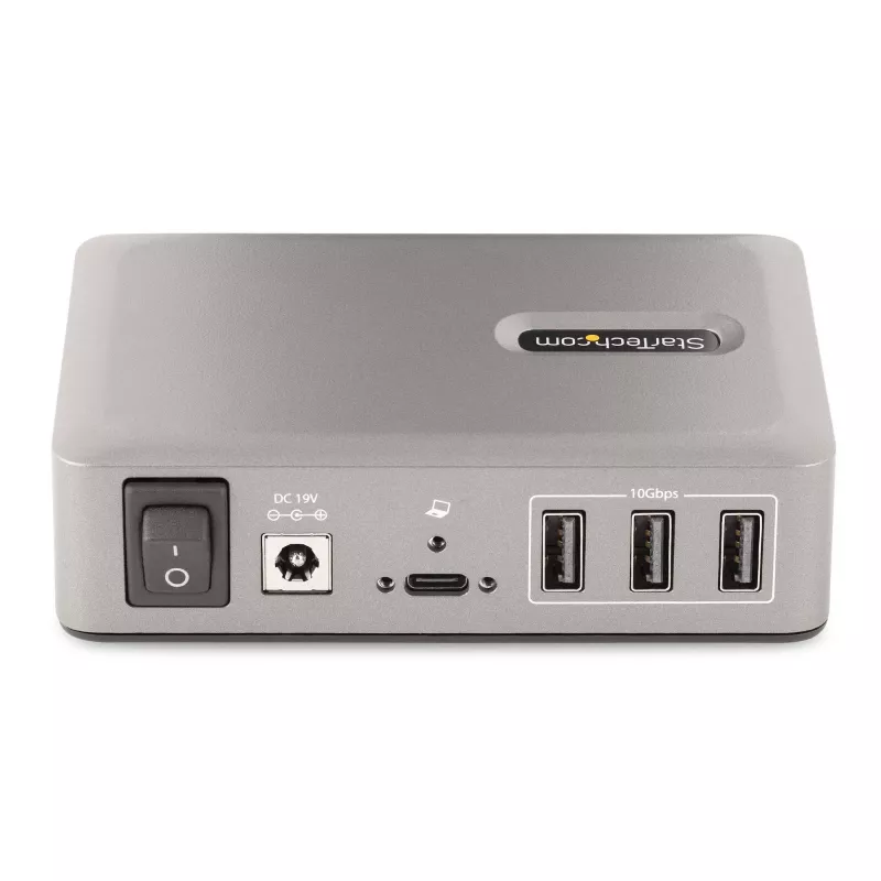 StarTech.com 10-portowy hub USB-C – 8x USB-A/2x USB-C – samodzielnie zasilany z zasilaczem 65 W – USB 3.1 10 Gb/s – hub USB do komputera stacjonarnego/laptopa z certyfikowanym kablem blokującym USB-IF o długości 0,9 m, hub USB C