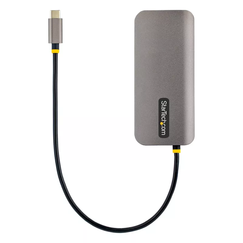 StarTech.com USB C Multiport Adapter 4K 60Hz HDMI Video, 3 Pt 5Gbps USB-A Hub, 100W USB Power Delivery Pass-Through/GbE/SD/MicroSD, 12 inch/30cm kabel, Travel Laptop Docking Station