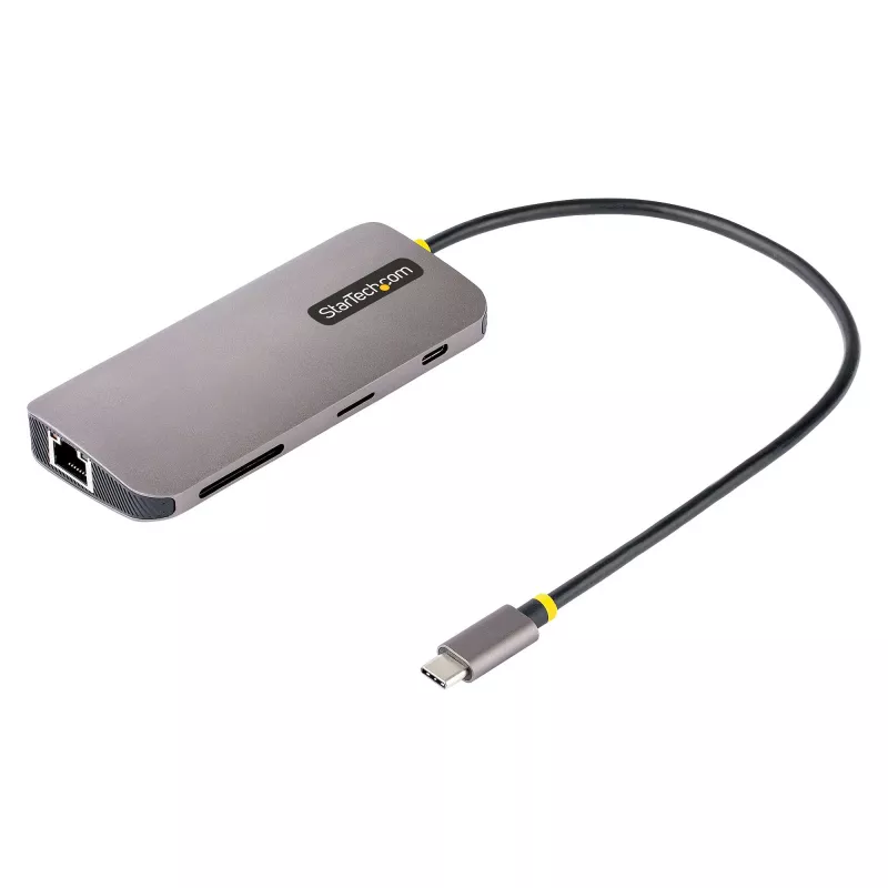 StarTech.com USB C Multiport Adapter 4K 60Hz HDMI Video, 3 Pt 5Gbps USB-A Hub, 100W USB Power Delivery Pass-Through/GbE/SD/MicroSD, 12 inch/30cm kabel, Travel Laptop Docking Station