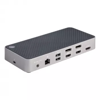 Stacja dokująca StarTech.com USB-C do trzech monitorów - HDMI/DP potrójne 4K USB-C - 5-portowy hub USB - GbE - 100W PD - Uniwersalna stacja dokująca do wielu monitorów - kompatybilna z Thunderbolt 3/4