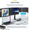 Stacja dokująca StarTech.com USB-C do trzech monitorów - HDMI/DP potrójne 4K USB-C - 5-portowy hub USB - GbE - 100W PD - Uniwersalna stacja dokująca do wielu monitorów - kompatybilna z Thunderbolt 3/4