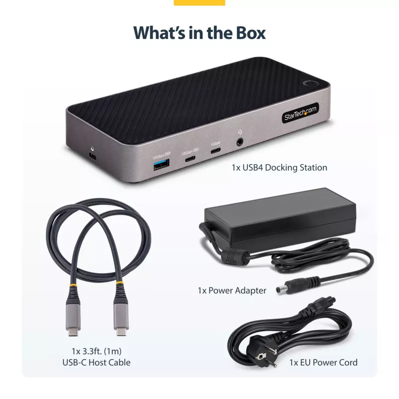 Stacja dokująca StarTech.com USB-C do trzech monitorów - HDMI/DP potrójne 4K USB-C - 5-portowy hub USB - GbE - 100W PD - Uniwersalna stacja dokująca do wielu monitorów - kompatybilna z Thunderbolt 3/4