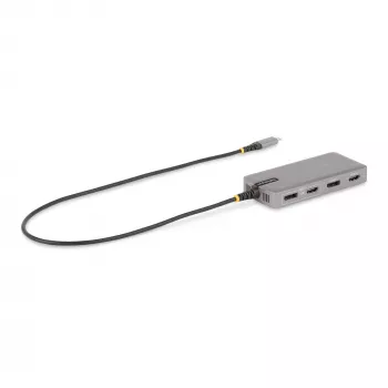 StarTech.com USB-C Triple Monitor Multiport Adapter, Dual 4K 60Hz + 4K 30Hz HDMI i DisplayPort, 3-portowy hub USB 10 Gb/s, 100 W PD Pass-Through, GbE, stacja dokująca podróżna, Windows i ChromeOS