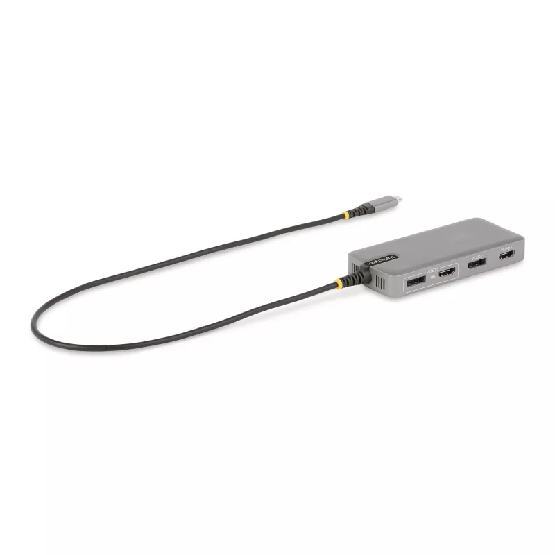 StarTech.com USB-C Triple Monitor Multiport Adapter, Dual 4K 60Hz + 4K 30Hz HDMI i DisplayPort, 3-portowy hub USB 10 Gb/s, 100 W PD Pass-Through, GbE, stacja dokująca podróżna, Windows i ChromeOS