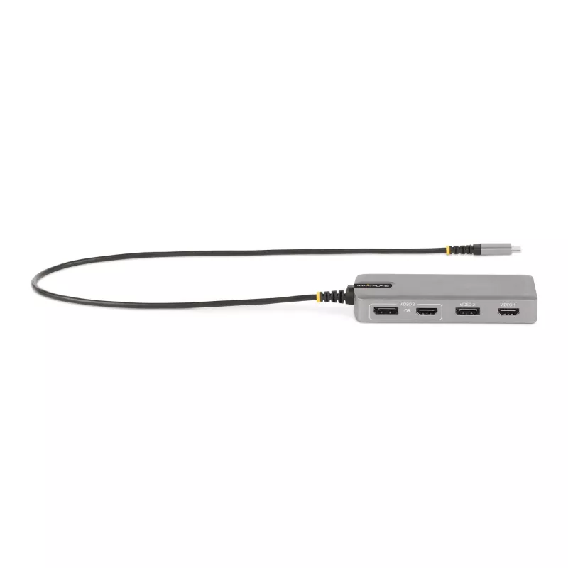 StarTech.com USB-C Triple Monitor Multiport Adapter, Dual 4K 60Hz + 4K 30Hz HDMI i DisplayPort, 3-portowy hub USB 10 Gb/s, 100 W PD Pass-Through, GbE, stacja dokująca podróżna, Windows i ChromeOS