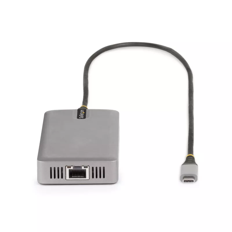 StarTech.com USB-C Triple Monitor Multiport Adapter, Dual 4K 60Hz + 4K 30Hz HDMI i DisplayPort, 3-portowy hub USB 10 Gb/s, 100 W PD Pass-Through, GbE, stacja dokująca podróżna, Windows i ChromeOS