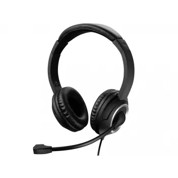 Sandberg MiniJack Chat Headset, przewodowy, połączenia/muzyka, 20–20000 Hz, 180 g, zestaw słuchawkowy, czarny