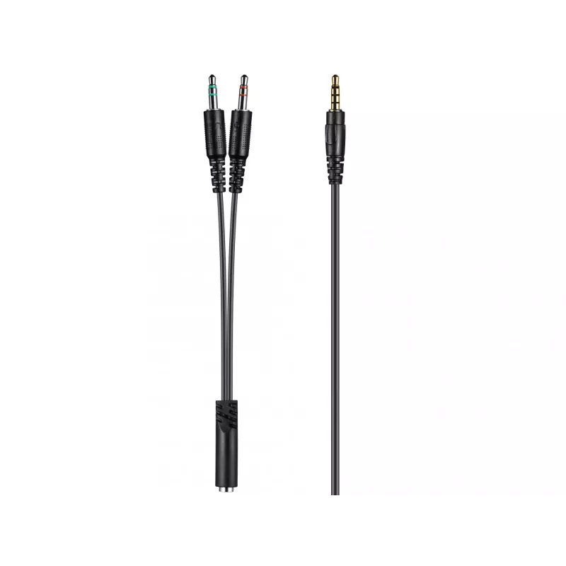 Sandberg MiniJack Chat Headset, przewodowy, połączenia/muzyka, 20–20000 Hz, 180 g, zestaw słuchawkowy, czarny
