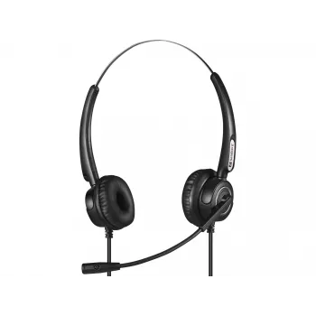 Zestaw słuchawkowy Sandberg USB+RJ9/11 Headset Pro Stereo, przewodowy, biuro/centrum telefoniczne, 20 - 7000 Hz, czarny