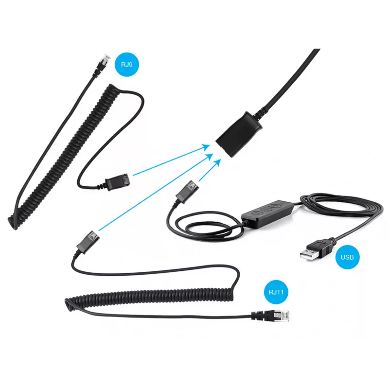 Zestaw słuchawkowy Sandberg USB+RJ9/11 Headset Pro Stereo, przewodowy, biuro/centrum telefoniczne, 20 - 7000 Hz, czarny