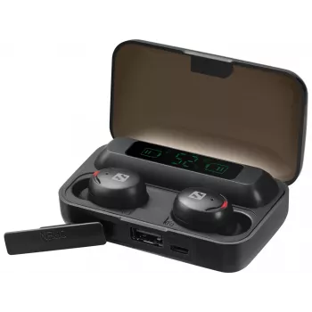 Sandberg Wireless Earbuds + Powerbank, True Wireless Stereo (TWS), 20 - 20000 Hz, Połączenia/Muzyka, Zestaw słuchawkowy, Czarny