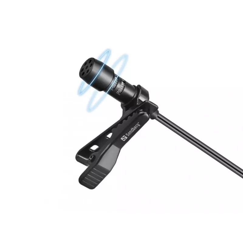 Mikrofon klipsowy USB Sandberg Streamer, mikrofon lavalier/lapel, -38 dB, 50 - 18000 Hz, 16 bit, 48 kHz, 84 dB