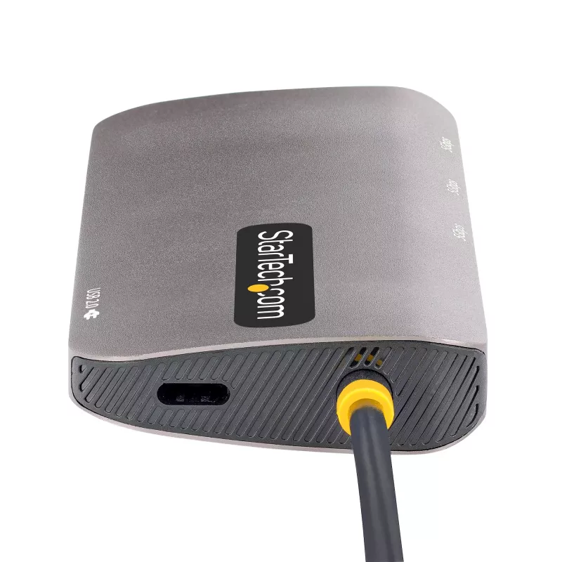Adapter wieloportowy USB-C StarTech.com, HDMI 4K 60Hz, 3-portowy hub USB 5 Gb/s, zasilanie 100W PD, GbE, kabel 30 cm, mini stacja dokująca do laptopa