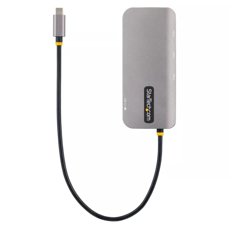 Adapter wieloportowy USB-C StarTech.com, HDMI 4K 60Hz, 3-portowy hub USB 5 Gb/s, zasilanie 100W PD, GbE, kabel 30 cm, mini stacja dokująca do laptopa