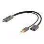 adapter kablowya StarTech.com HDMI na DisplayPort 1ft (30cm), aktywny konwerter 4K 60Hz HDMI 2.0 do DP 1.2, HDR, zasilany przez magistralę USB, źródło HDMI do monitora DisplayPort dla laptopów/komputerów stacjonarnych