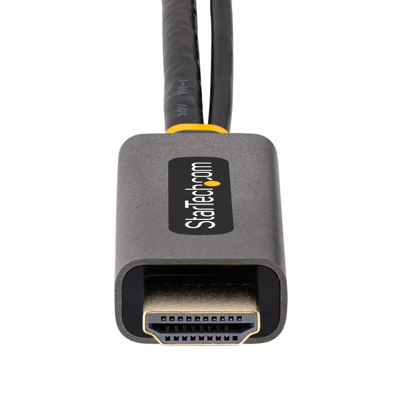 adapter kablowya StarTech.com HDMI na DisplayPort 1ft (30cm), aktywny konwerter 4K 60Hz HDMI 2.0 do DP 1.2, HDR, zasilany przez magistralę USB, źródło HDMI do monitora DisplayPort dla laptopów/komputerów stacjonarnych
