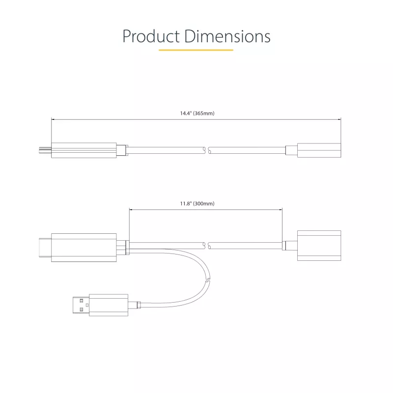 adapter kablowya StarTech.com HDMI na DisplayPort 1ft (30cm), aktywny konwerter 4K 60Hz HDMI 2.0 do DP 1.2, HDR, zasilany przez magistralę USB, źródło HDMI do monitora DisplayPort dla laptopów/komputerów stacjonarnych