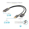adapter kablowya StarTech.com HDMI na DisplayPort 1ft (30cm), aktywny konwerter 4K 60Hz HDMI 2.0 do DP 1.2, HDR, zasilany przez magistralę USB, źródło HDMI do monitora DisplayPort dla laptopów/komputerów stacjonarnych