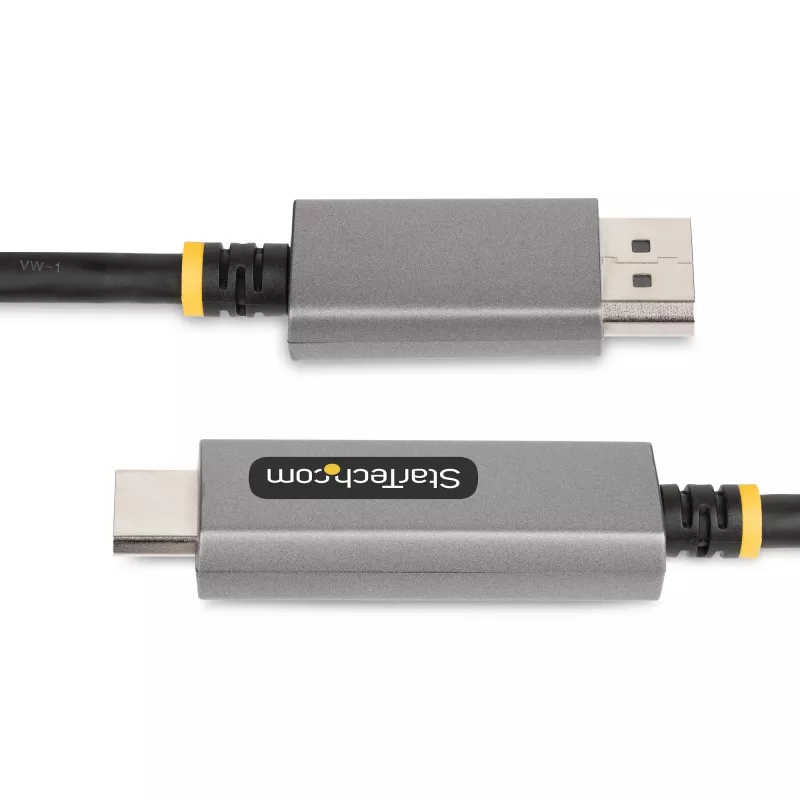 StarTech.com Kabel przejściówkowy DisplayPort do HDMI, 8K 60Hz, 4K 144Hz, HDR10, DP 1.4 na HDMI 2.1, aktywny konwerter wideo, DisplayPort do monitora HDMI, M/M - przewód DisplayPort do HDMI, 2m