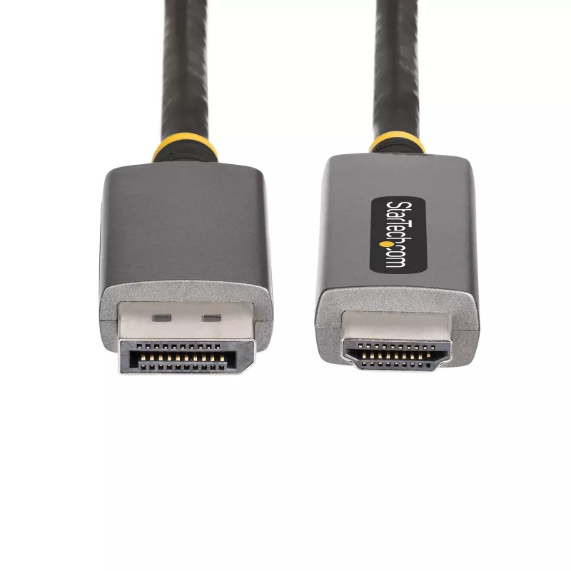 StarTech.com Kabel przejściówkowy DisplayPort do HDMI, 8K 60Hz, 4K 144Hz, HDR10, DP 1.4 na HDMI 2.1, aktywny konwerter wideo, DisplayPort do monitora HDMI, M/M - przewód DisplayPort do HDMI, 2m