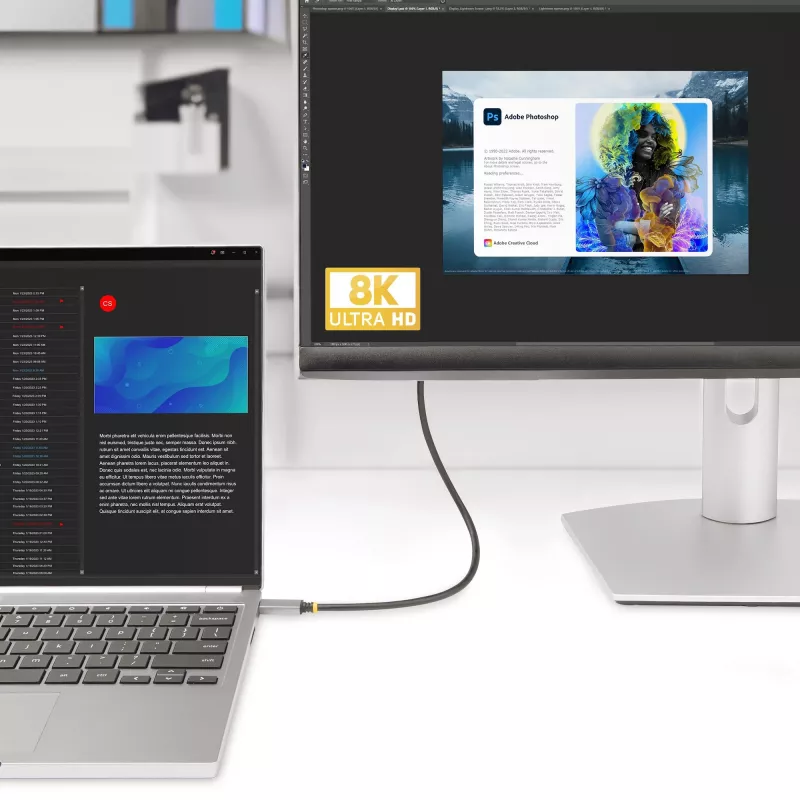StarTech.com Przewód przejściówki USB-C na HDMI, 1 m, 8K 60 Hz, 4K 144 Hz, HDR10, USB Typu-C na HDMI 2.1, Kompatybilny z USB-C DP Alt Mode/USB4/Thunderbolt 3/4 – Laptop USB-C do monitora HDMI
