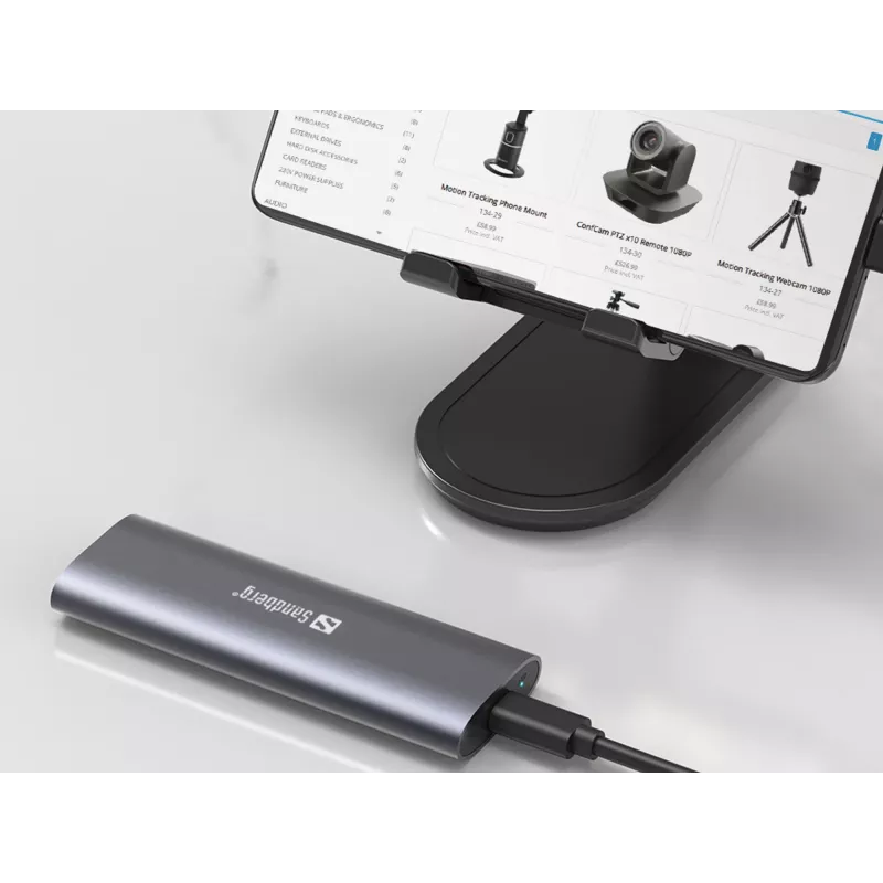 Sandberg USB 3.2 Case for M.2+NVMe SSD, obudowa na dysk SSD, M.2, M.2, 10 Gbit/s, łączność USB, czarny
