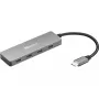Sandberg USB-C do 4 x USB-C Hub, USB 3.2 Gen 1 (3.1 Gen 1) Type-C, USB 3.2 Gen 1 (3.1 Gen 1) Type-C, 10000 Mbit/s, Szary, Aluminium, 0.15 m