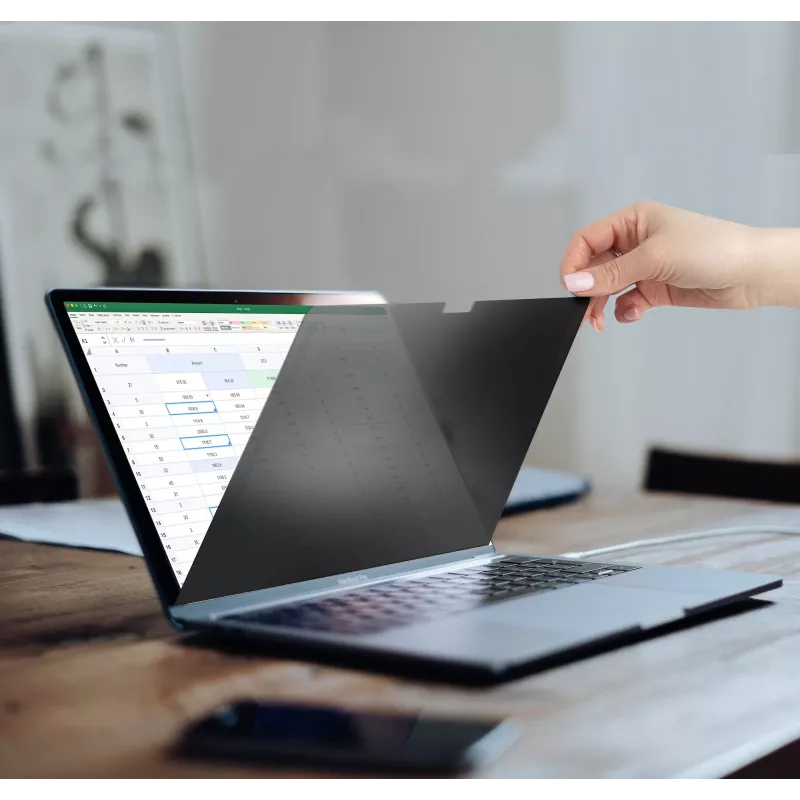 StarTech.com 14-calowy MacBook Pro 21/23 Laptopowa osłona prywatyzująca, antyrefleksyjny filtr prywatyzujący z 51% redukcją światła niebieskiego, ochrona ekranu monitora z kątem widzenia +/- 30°, odwracalne strony matowa/błyszcząca