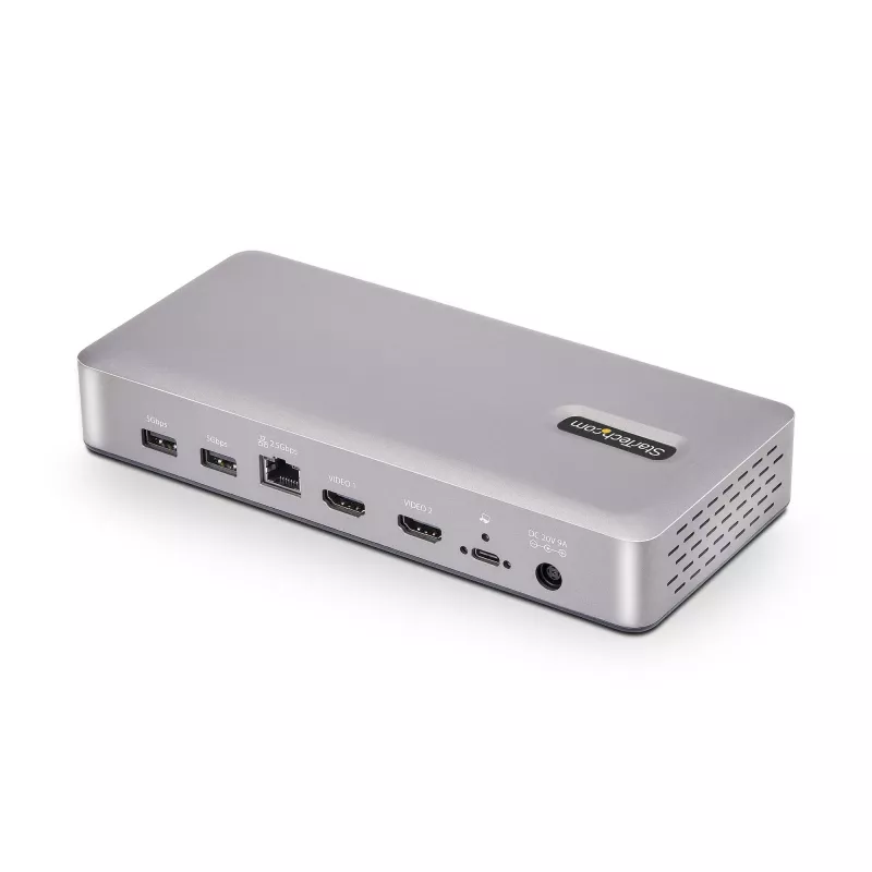 StarTech.com Stacja dokująca USB4 z obsługą dwóch monitorów, Dual 4K 120 Hz lub Single 8K 60 Hz HDMI, ładowanie laptopa 100 W, 2.5GbE, wielomonitorowa stacja dokująca USB-C, bezsterownikowa