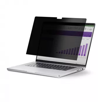 StarTech.com 16-calowy MacBook Pro 21/23 Folia prywatyzująca do laptopa, zdejmowany i odwracalny filtr prywatyzujący z powłoką antyodblaskową, magnetyczny ochraniacz ekranu laptopa z 51% redukcją światła niebieskiego
