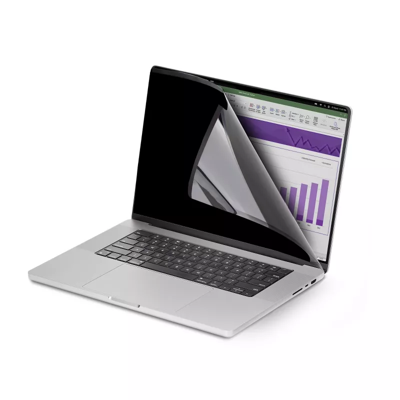 StarTech.com 16-calowy MacBook Pro 21/23 Folia prywatyzująca do laptopa, zdejmowany i odwracalny filtr prywatyzujący z powłoką antyodblaskową, magnetyczny ochraniacz ekranu laptopa z 51% redukcją światła niebieskiego