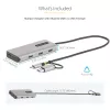 StarTech.com Adapter wieloportowy USB-C z dołączonym kluczem USB-C na USB-A, podwójne HDMI (4K30Hz/1080p60Hz), 3x USB-A 5Gbps, mini stacja dokująca podróżna, stacja dokująca do laptopa, kabel 40 cm