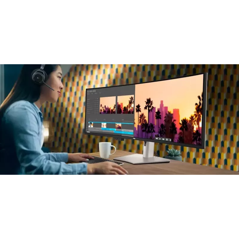 Monitor komputerowy DELL UltraSharp U4924DW 124,5 cm (49 cali) 5120 x 1440 pikseli 5K Ultra HD LCD Czarny, Srebrny