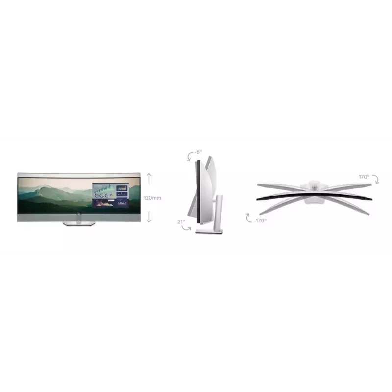 Monitor komputerowy DELL UltraSharp U4924DW 124,5 cm (49 cali) 5120 x 1440 pikseli 5K Ultra HD LCD Czarny, Srebrny