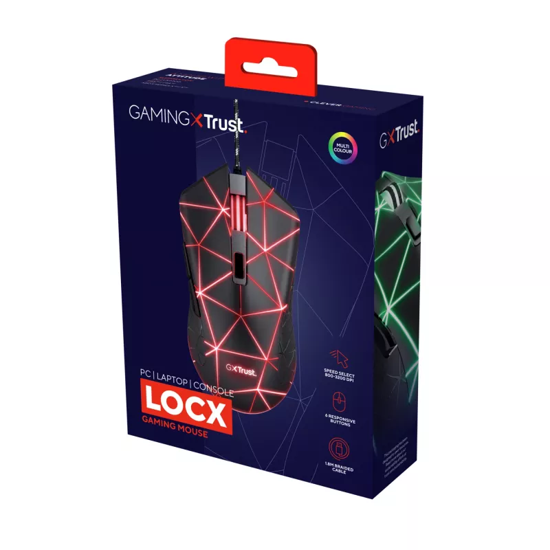 Mysz Trust GXT 133 Locx Gaming Praworęczna USB Typu-A Optyczna 4000 DPI