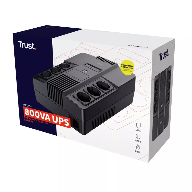 Trust Maxxon zasilacz awaryjny (UPS) 0,8 kVA 6 gniazd sieciowych