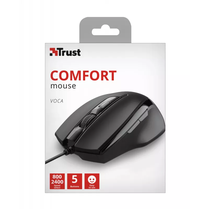 Mysz Trust Voca biurowa praworęczna USB typu A optyczna 2400 DPI