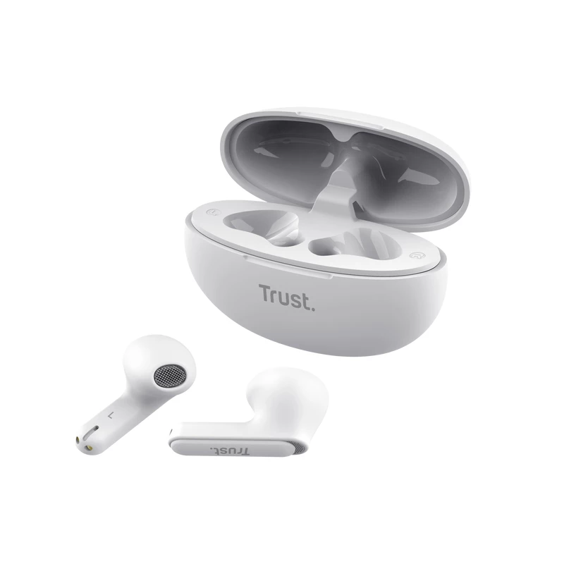 Trust Yavi Zestaw słuchawkowy True Wireless Stereo (TWS) douszny Połączenia/Muzyka USB Typu-C Bluetooth Biały